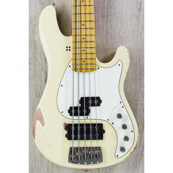Custom Sandberg California VM-5 5-String Bass, Hardcore Reserve Aging, Cream, Maple Fretboard #1 image