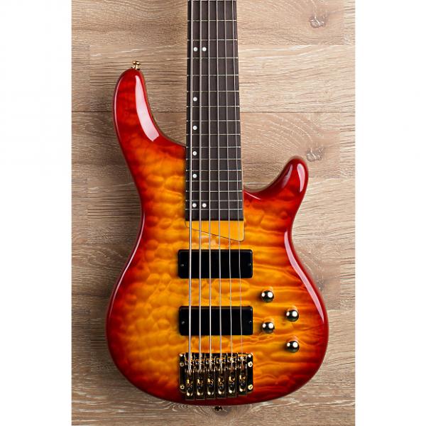 Custom 2017 Wolf KTB-6 Red Burst 6 String Bass #1 image