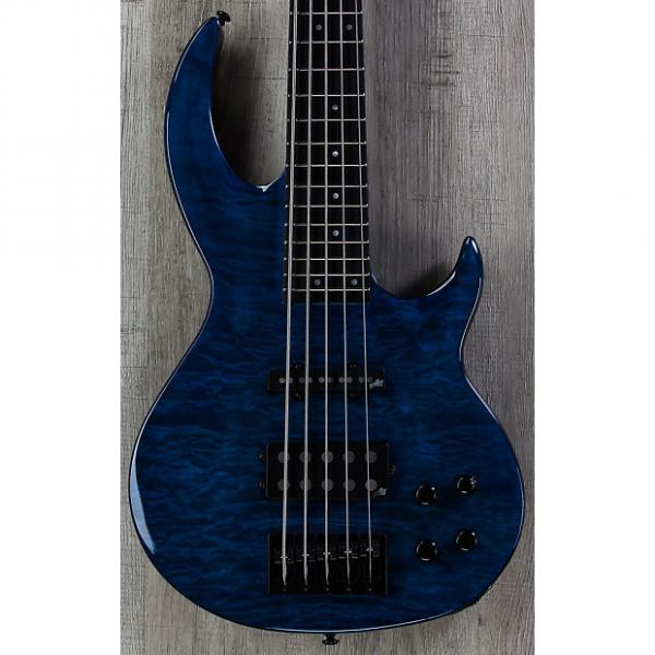 Custom ESP LTD BB-1005 Bunny Brunel 5-String Bass Quilted Maple Top Black Aqua, Aguilar #1 image