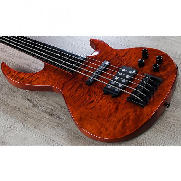 Custom ESP LTD BB-1005 Fretless Bunny Brunel 5-String Bass Quilted Maple Burnt Orange #1 image