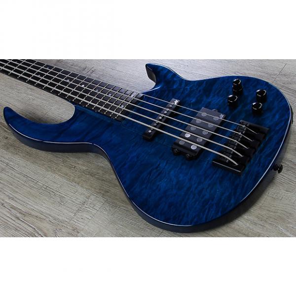 Custom ESP LTD BB-1005 Bunny Brunel 5-String Electric Bass Quilted Maple Top Black Aqua #1 image