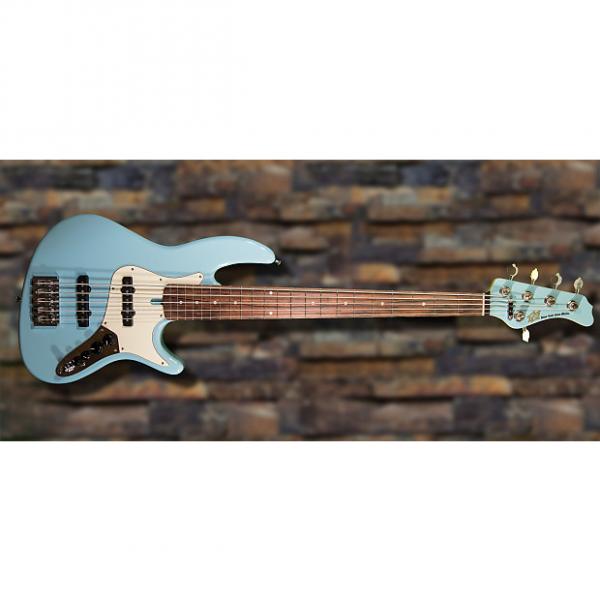 Custom New York Bass Works Reference Series RS5-22 Sonic Blue/ Alder w/ Madagascar rosewood #1 image