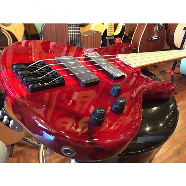 Custom Wolf 4 String Active Jazz Bass Transparent Red Maple Fingerboard #1 image