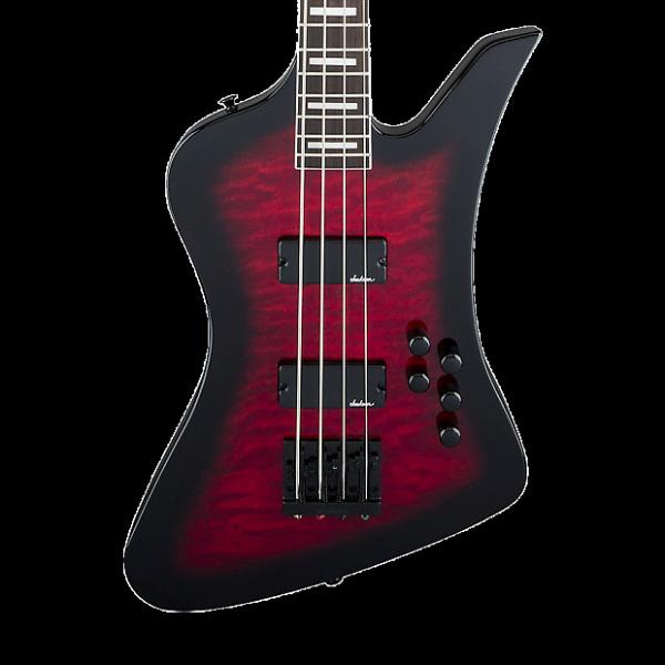 Custom Jackson JS Series Kelly Bird JS3Q Electric Bass - Transparent Red Burst #1 image
