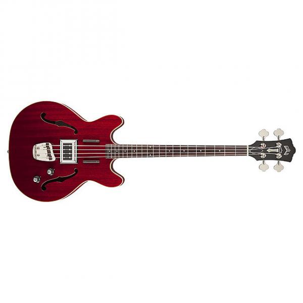 Custom Guild Starfire Semi-Hollow Electric Bass Guitar Indian RW Board Cherry Red +Case #1 image