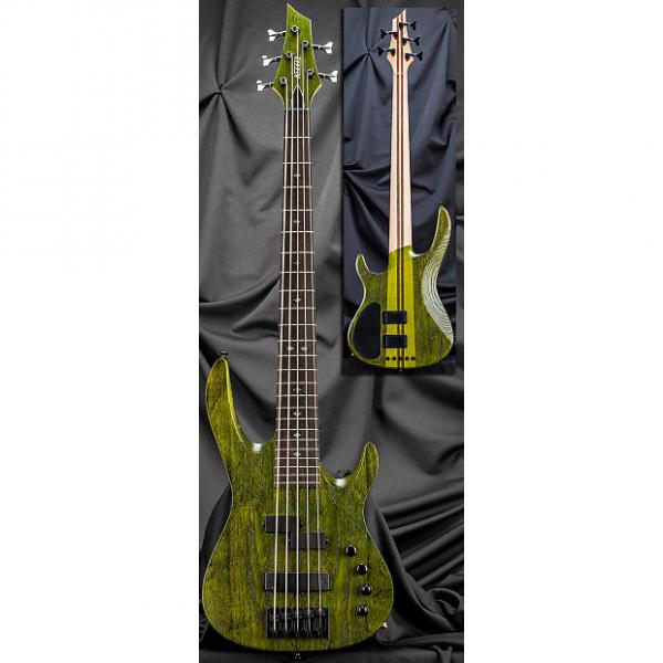 Custom Kiesel Carvin X54 Xccelerator 5 String Electric Bass Guitar Translucent Moss Green NAMM w/ Case #1 image