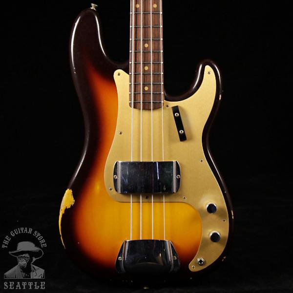 Custom Fender Custom Shop '59 Relic Precision Bass Faded Chocolate Three Tone Sunburst #1 image