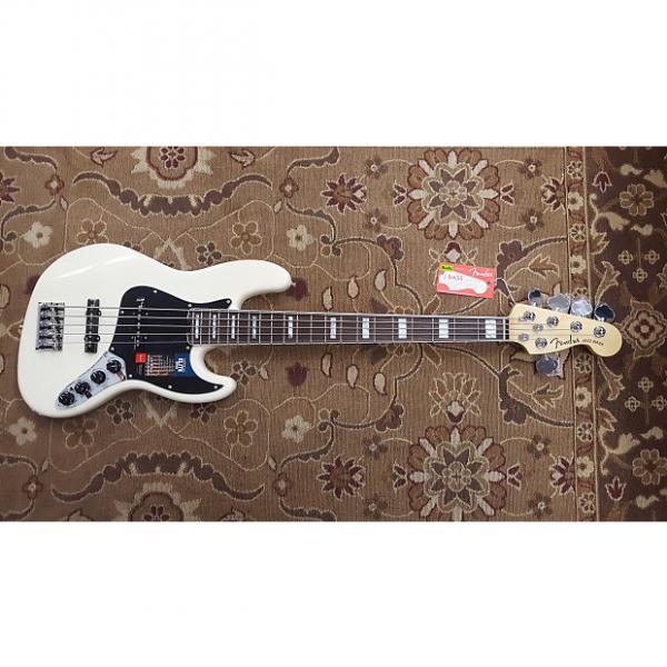 Custom 2016 Fender American Elite Jazz Bass V in Olympic White with Hardshell Case and Professional Setup! #1 image