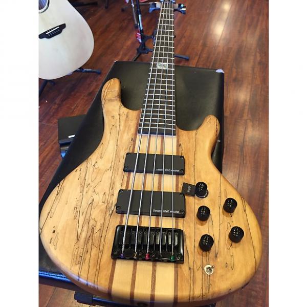 Custom Wolf 5 String Jazz Bass Spalted Maple Top Neck Through #1 image