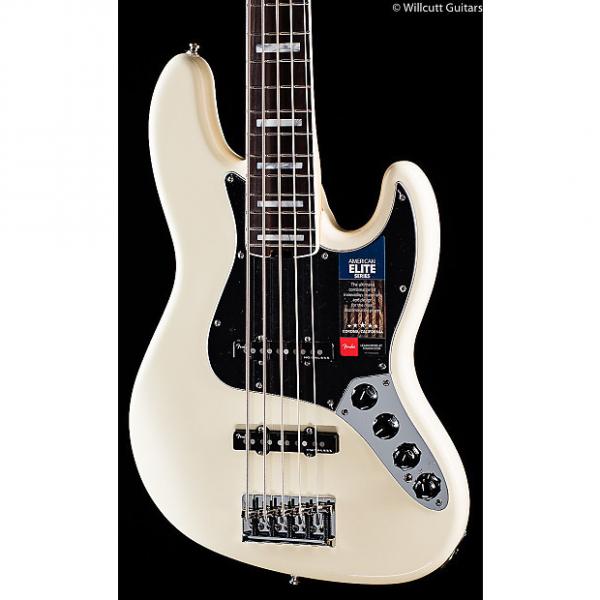 Custom Fender American Elite Jazz Bass V Olympic White (972) #1 image