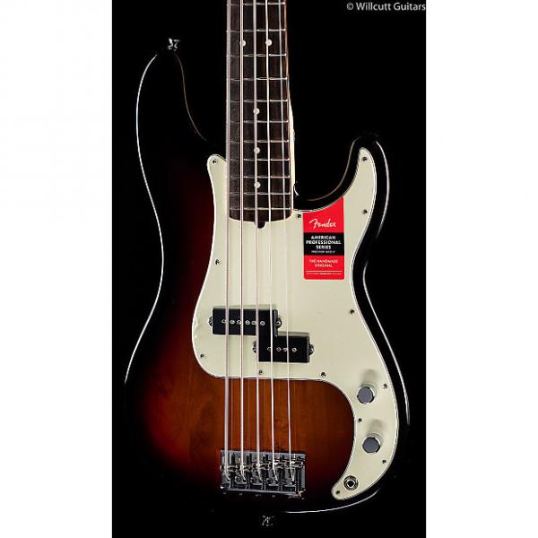 Custom Fender American Pro Professional Precision Bass V 3-Tone Sunburst Rosewood (114) #1 image