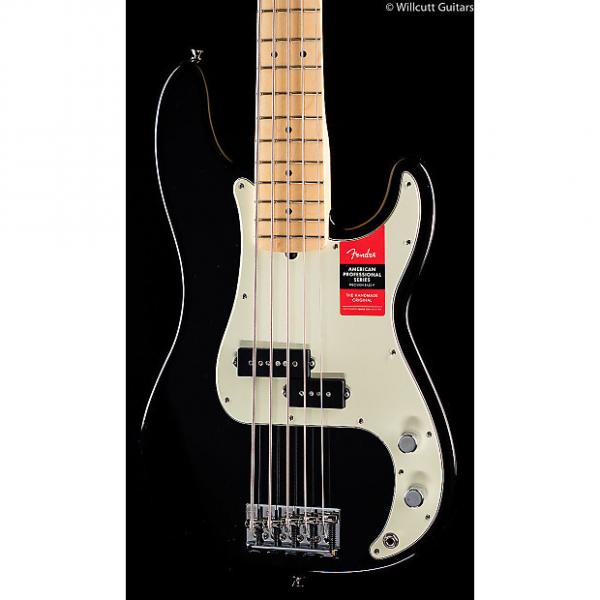 Custom Fender American Pro Professional Precision Bass V Black Maple (148) #1 image