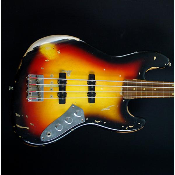 Custom Fender  Custom Shop Jaco Pastorius Relic Fretless Jazz Bass 2010 3-Color Sunburst Relic #1 image