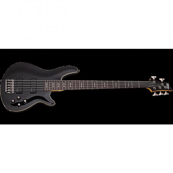 Custom Schecter Omen-5 Electric Bass in Gloss Black Finish #1 image