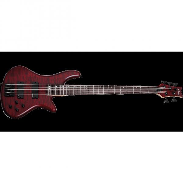 Custom Schecter Stiletto Custom-5 Electric Bass Vampyre Red Satin #1 image