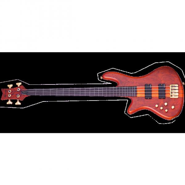 Custom Schecter Stiletto Studio-4 FL Left-Handed Electric Bass Honey Satin #1 image