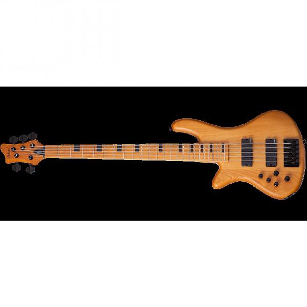 Custom Schecter Session Stiletto-5 Left-Handed Electric Bass in Aged Natural #1 image