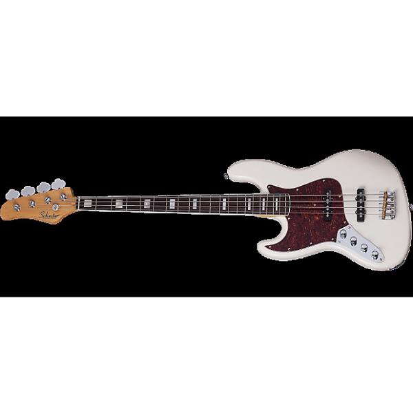 Custom Schecter Diamond-J Plus Left-Handed Electric Bass in Ivory Finish #1 image