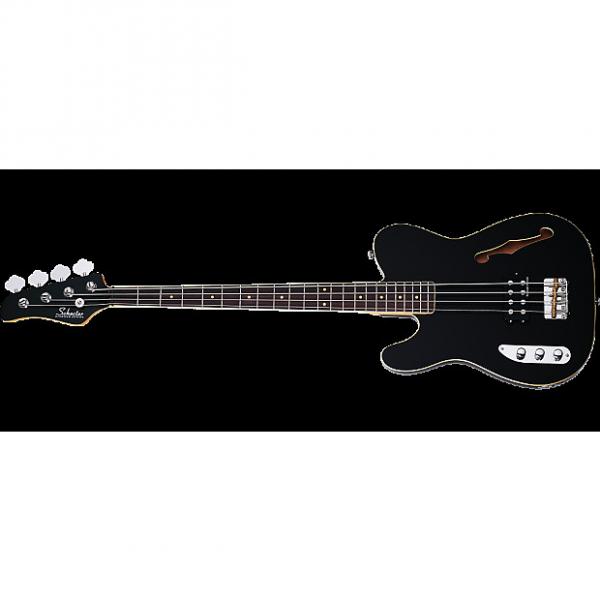 Custom Schecter Baron-H Vintage Left-Handed Electric Bass Gloss Black #1 image