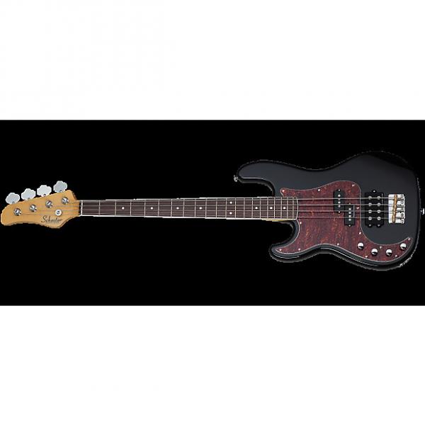 Custom Schecter Diamond-P Plus Left-Handed Electric Bass in Gloss Black Finish #1 image