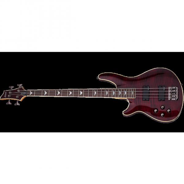Custom Schecter Omen Extreme-4 Left-Handed Electric Bass in Black Cherry Finish #1 image