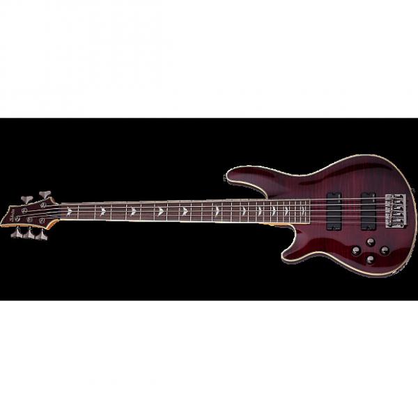 Custom Schecter Omen Extreme-5 Left-Handed Electric Bass in Black Cherry Finish #1 image
