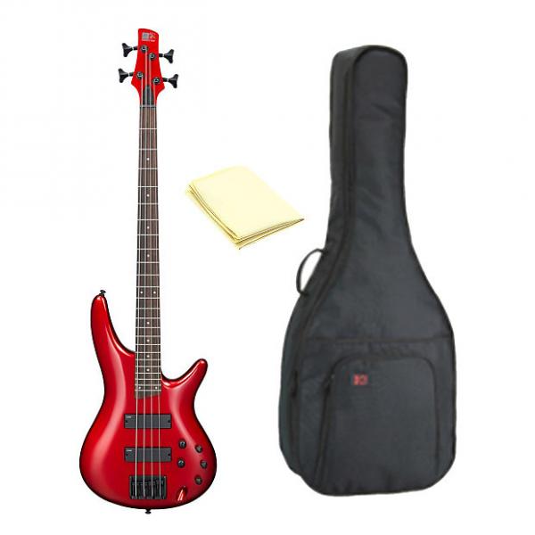 Custom Ibanez SR300B 4-String Electric Bass Guitar, Candy Apple Finish with Kaces KQA120 GigPak Bag &amp; Cloth #1 image
