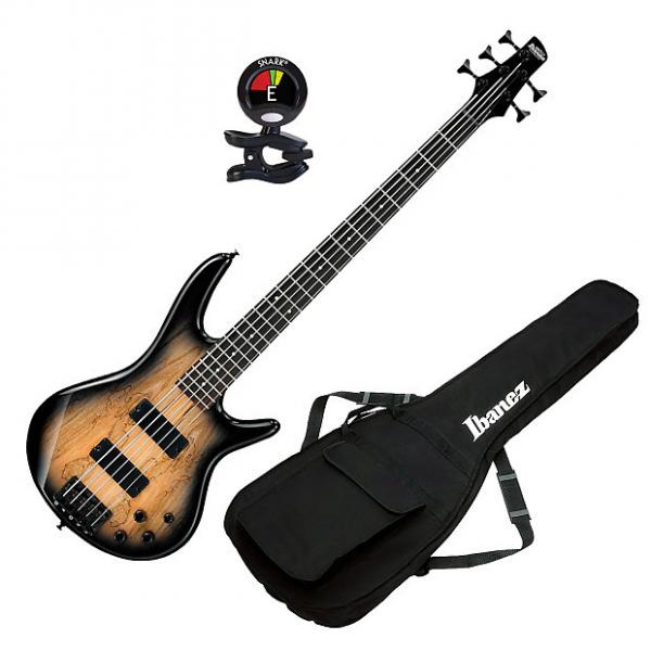 Custom Ibanez GSR205SM 5-String Electric Bass Guitar in Natural Gray Burst With Accessories #1 image