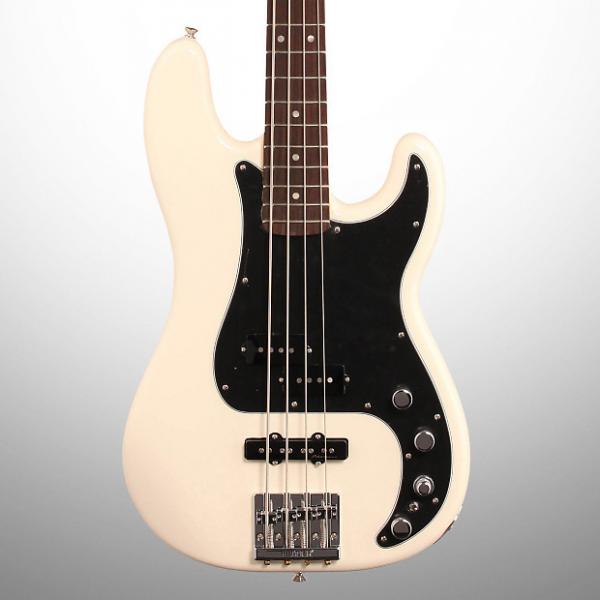 Custom Fender Deluxe Active Special Precision Electric Bass, Rosewood Fingerboard (with Gig Bag), Olympic White #1 image