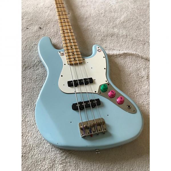 Custom Fender / Warmoth Jazz Bass Sonic Blue Jazz Bass 2001 Sonic Blue #1 image