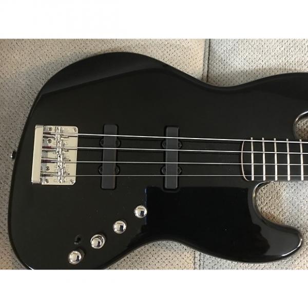 Custom Squier Deluxe Jazz Bass IV Active 4 String with Ebonol Fingerboard - Black UPGRADES #1 image