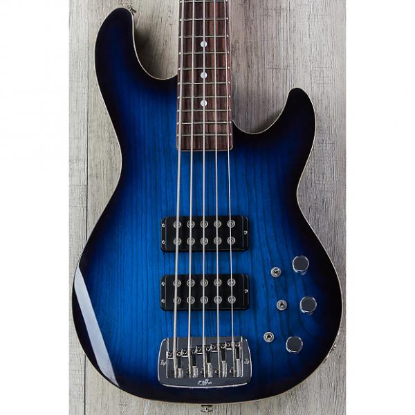 Custom G&amp;L USA L-2500 5 String Electric Bass, Blueburst, Rosewood, Wood Binding #1 image