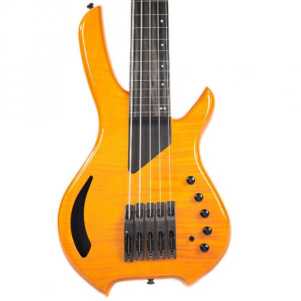 Custom Willcox Lightwave Saber Bass VL-5 String Fretless Bass Transparent Amber #1 image