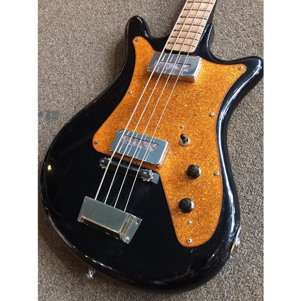 Custom Soviet-USSR Made Electric Bass Two Pick-up 1970 Black &amp; Gold Sparkle #1 image