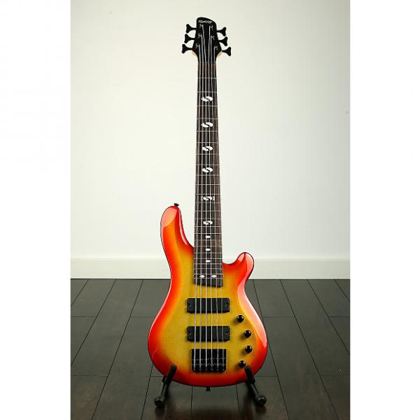 Custom Quincy Pittsburgh 6 string BASS guitar electric Active Passive 2016 2 Tone Red Yellow Sunburst #1 image