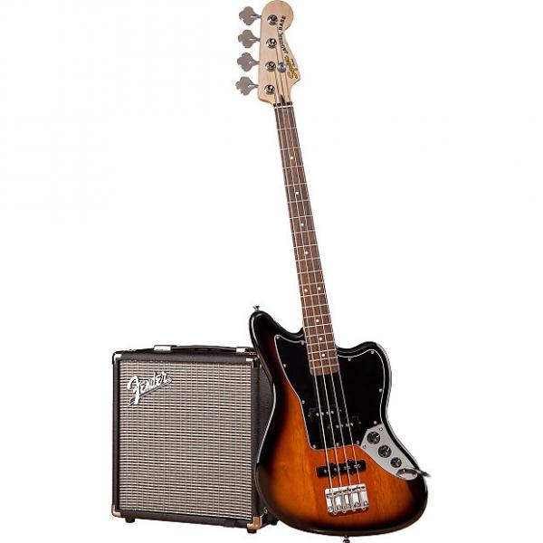 Custom Squier Jaguar Bass Short-Scale Bass &amp; Rumble 15 Amp Pack Sunburst #1 image