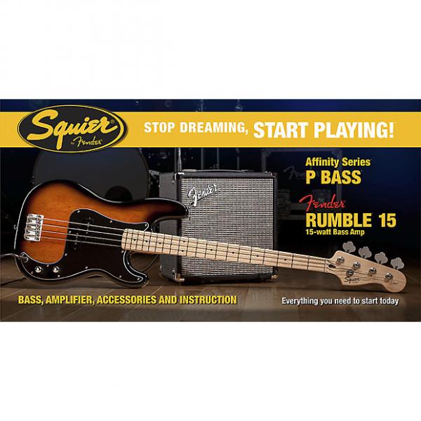 Custom Squier Affinity P-Bass Sunburst MN Pack with Rumble 15 Amp #1 image