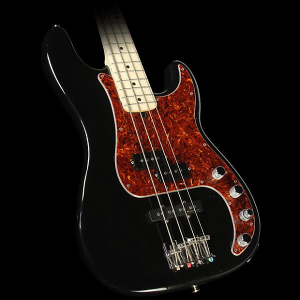Custom Used Fender American Deluxe Precision Bass Guitar Warmoth Neck Black #1 image