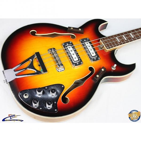 Custom Vintage '60s Telestar Hollowbody Bass Guitar, Sunburst, Japan, Teisco #34305 #1 image