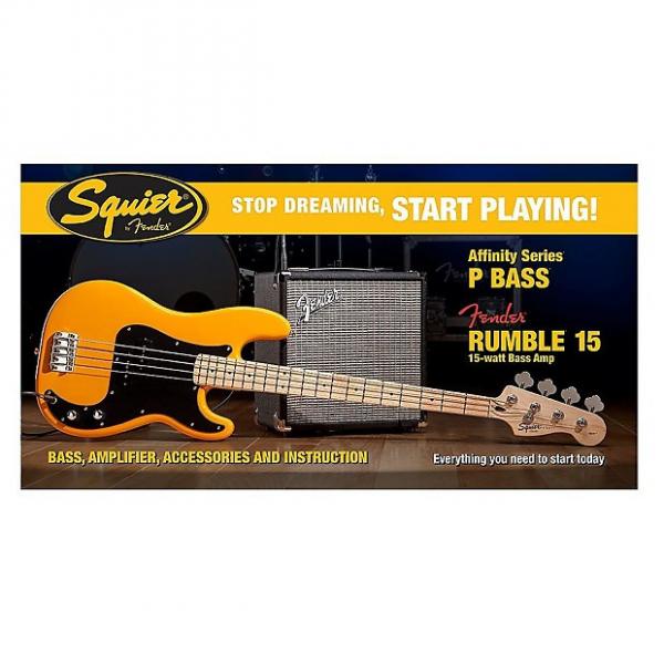 Custom Fender Squier Affinity Precision Bass Pack w/ Rumble 15 Amp - Butterscotch Blonde #1 image
