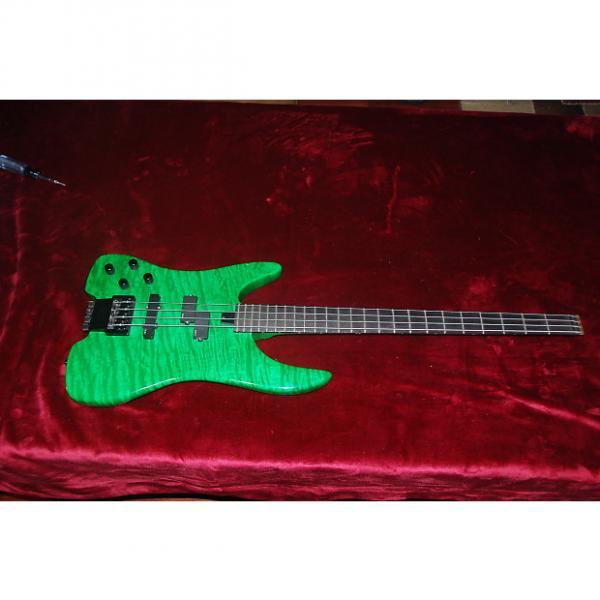 Custom Green Flamed Left Handed Bass Guitar #1 image