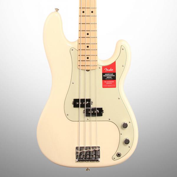 Custom Fender American Pro Precision Electric Bass, Maple Fingerboard (with Case), Olympic White #1 image