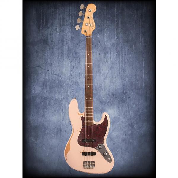 Custom Fender Flea Jazz Bass Roadworn Shell Pink W/B #1 image