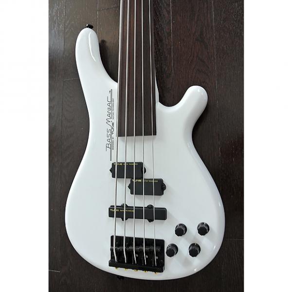 Custom TUNE Bass Maniac TBJ51 NF - Fretless 5 String Bass - Snow White - NEW - Authorized Dealer #1 image