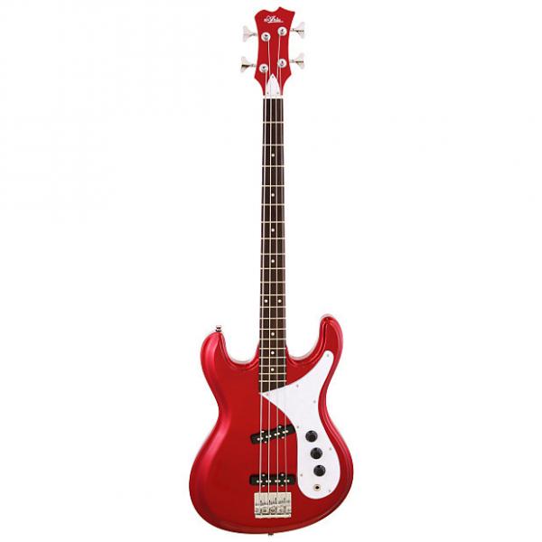 Custom Aria Diamond 4-string Electric Bass in Candy Apple Red/Black/Pearl White #1 image