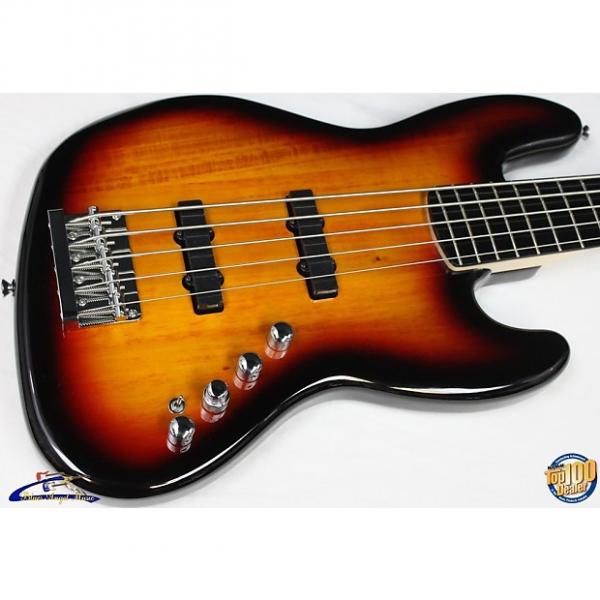 Custom Squier Deluxe Jazz Bass Active V 5-String Bass, 3-Color Sunburst, NEW! #23379 #1 image