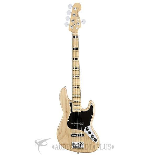 Custom Fender American Elite Jazz Ash 5 Strings Electric Bass Guitar Natural - 197102721 - 885978649914 #1 image