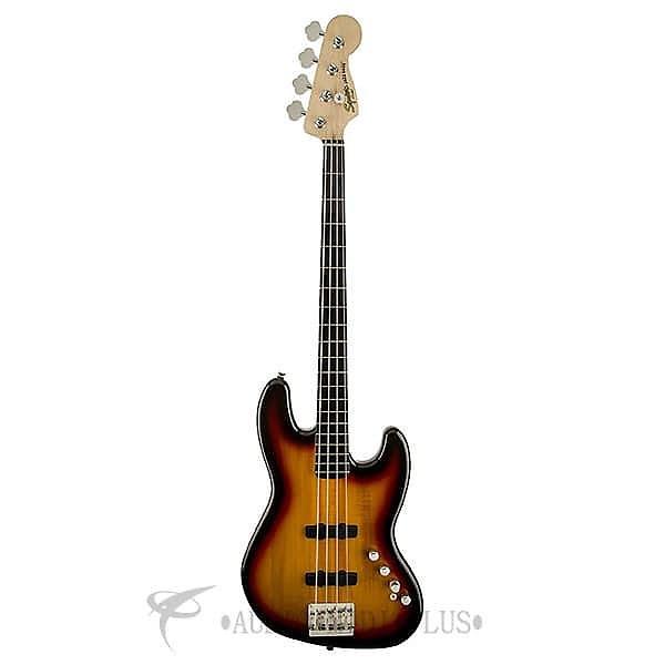 Custom Fender Squier Deluxe Jazz Active Ebonol Fingerboard 4-String Electric Bass Guitar 3-Color Sunburst #1 image
