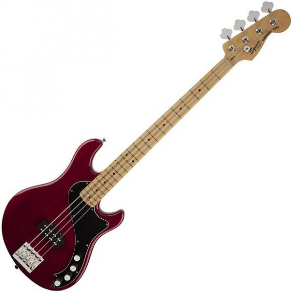 Custom Squier Deluxe Dimension IV Bass, Crimson Red Transparent, Maple #1 image