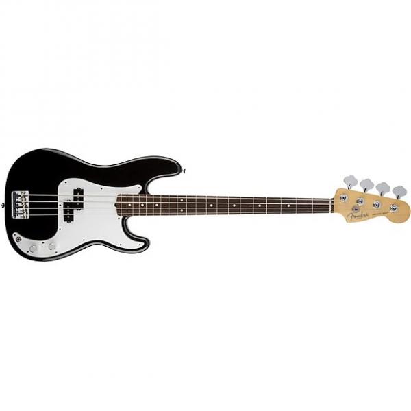 Custom Fender American Standard Precision 4-String Electric Bass Guitar Black + Case #1 image